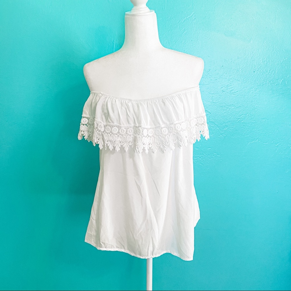 Anthro Sadie Sage White Off Shoulder Blouse